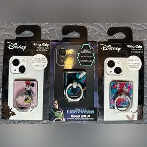 Disney Lot of 3 Cell Phone Ring Grip & Kickstands NWT